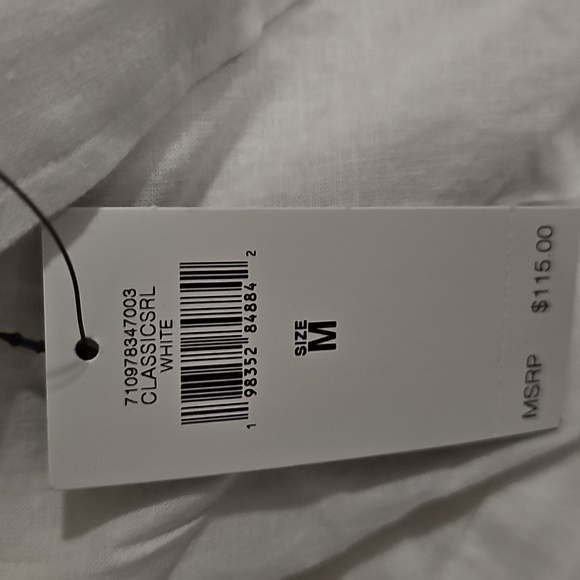 2025 Polo Ralph Men's White Classic Fit Linen Shirt Size Medium Nwt - Picture 5 of 12